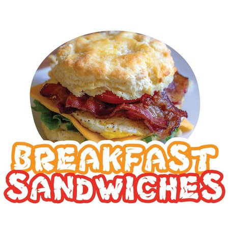 SIGNMISSION Safety Sign, 9 in Height, Vinyl, 6 in Length, Breakfast Sandwiches, D-DC-48-Breakfast Sandwiches D-DC-48-Breakfast Sandwiches